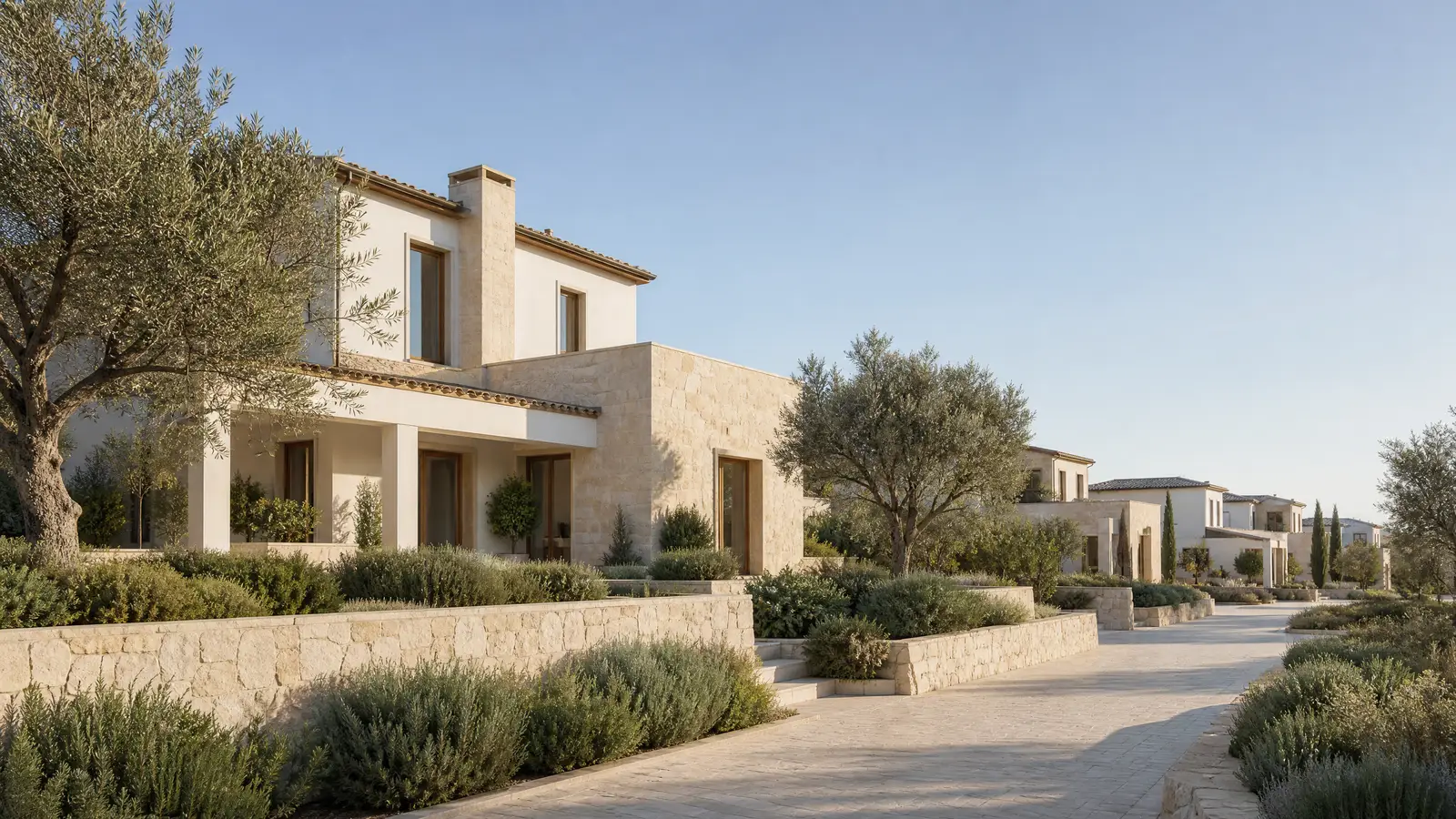 Imagen representativa de vivienda mediterránea para la guía de Mas Camarena (Bétera); no corresponde a una fotografía literal de la zona